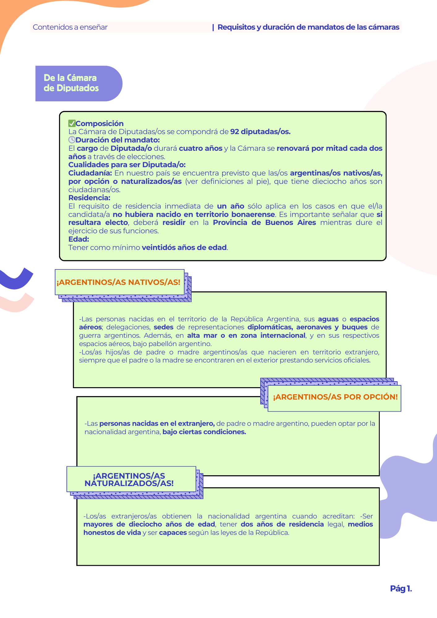 Manual Primaria Requisitos y Duración de Mandatos en las Cámaras 5° y 6 °