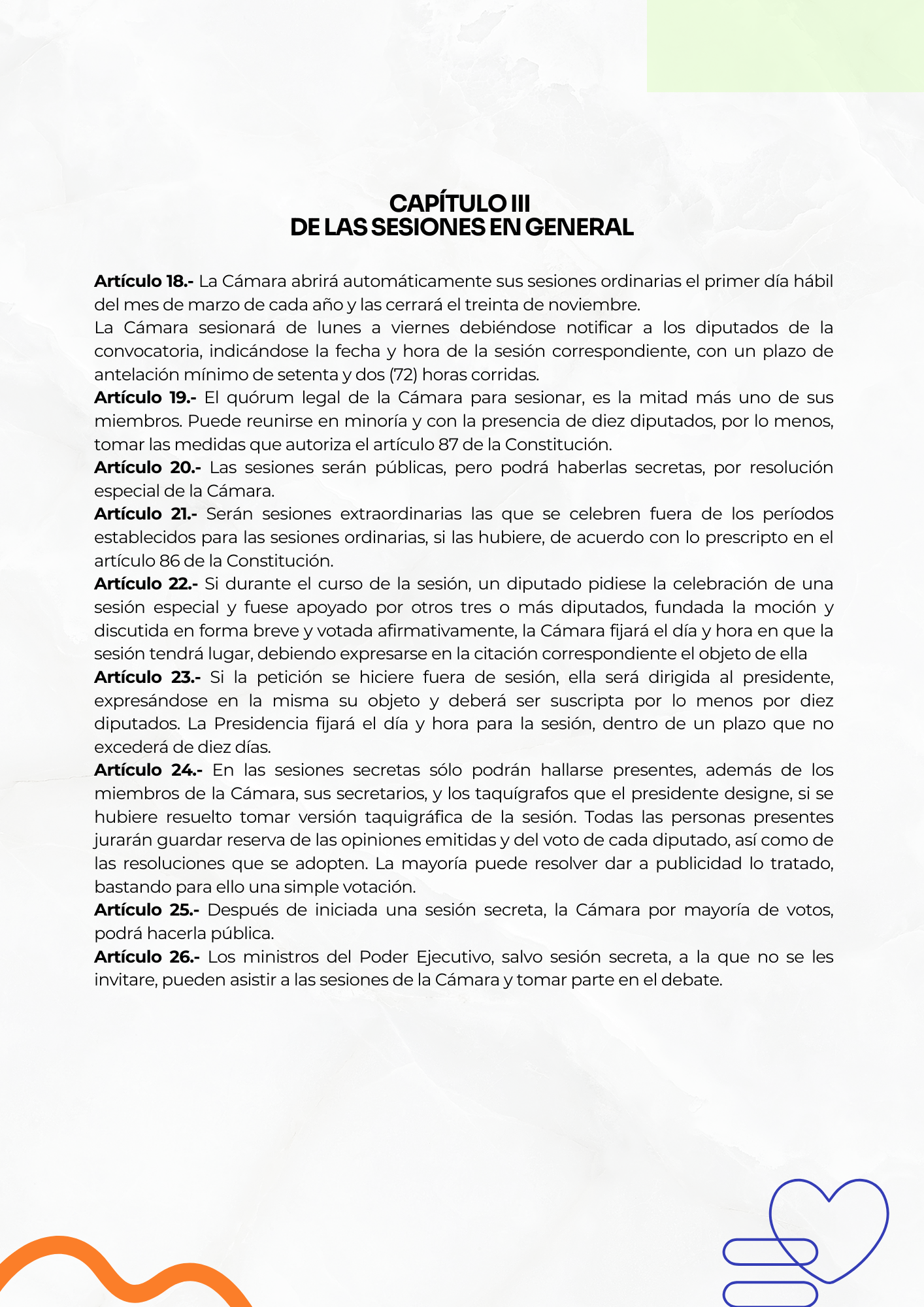 Reglamento de la Honorable Cámara de Diputados