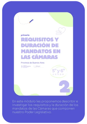 Manual Primaria. Requisitos y duración de los mandatos de las cámaras de la provincia de Buenos Aires para 5° Y 6° grado