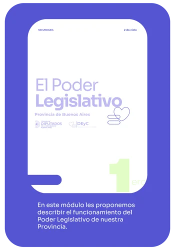 Manual Secundaria. El Poder Legislativo de la provincia de Buenos Aires 1°