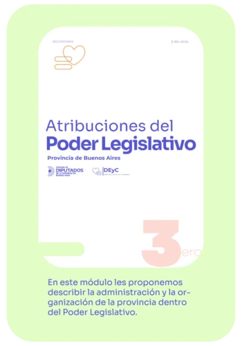 Manual Secundaria. Atribuciones del Poder Legislativo de la provincia de Buenos Aires 3°